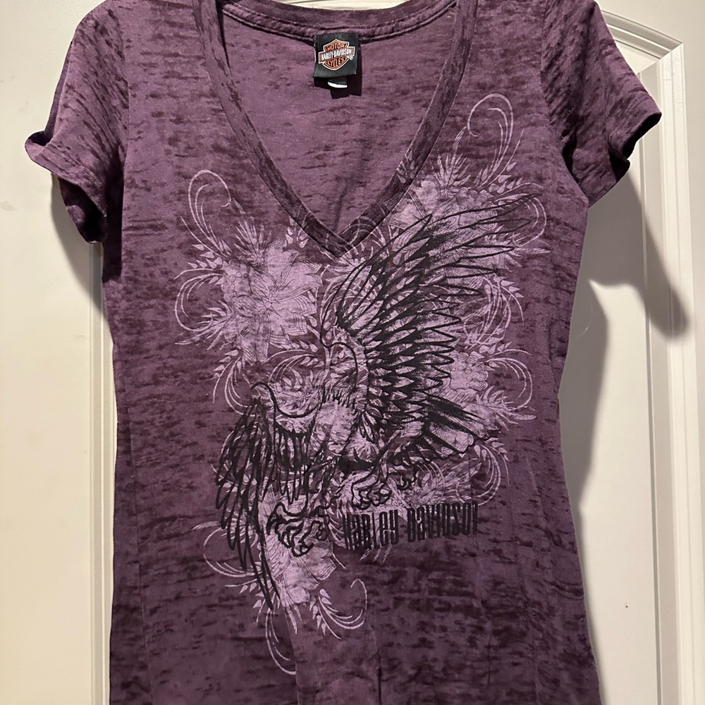 Harley-Davidson Purple Eagle Graphic V-Neck Tee